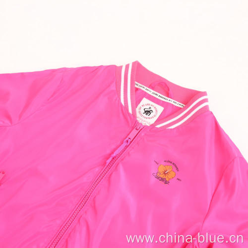 Girl's neon color bomber jacket